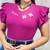 T-shirt de Luxo Freedom Fucsia strass