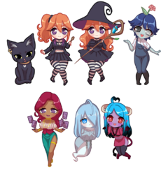 Set Stickers Halloween Night