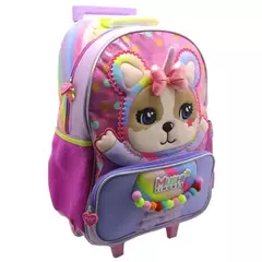 MOCHILA 18" CON CARRO SOFIA POM POM - tienda online