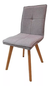 Silla Tulip Oslo Tapizada Nordica Patas Madera Lino Gris