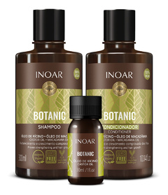 Kit Inoar Botanic Shampoo 300ml + Condicionador 300ml + Óleo De Rícino 30ml