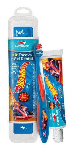 Kit Infantil Kids+ Condor Hot Wheels Escova + Gel Dental - comprar online