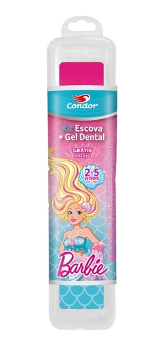 Kit Infantil Kids Condor Barbie Escova + Gel Dental C/ Flúor