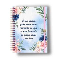 Caderno A5 Frases e Flores Santa Faustina