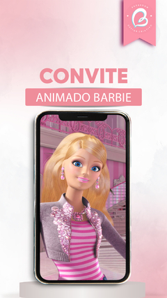 Convite Animado Gif Musical Barbie - C.1587