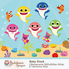 Kit Digital Scrapbook Baby Shark - C.398