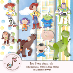 Kit Digital Scrapbook Toy Story Aquarelada - C.1210