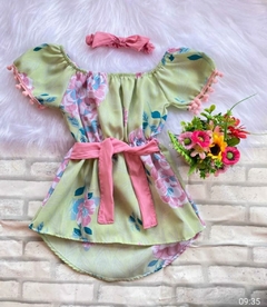 Kit Vestido Floral + Faixinha de cabelo - comprar online