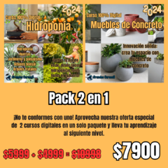 Pack 2 en 1 Hidroponía 5*1 + Fabricación de Muebles en Concreto