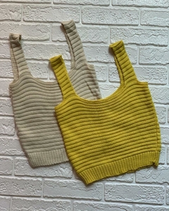 Cropped Tricot Alça larga Amarelo - Antelis Store