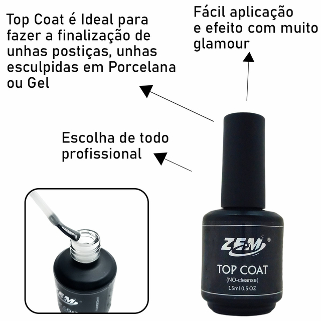 Top Coat Selante Led UV para Unhas X&D 15 ml