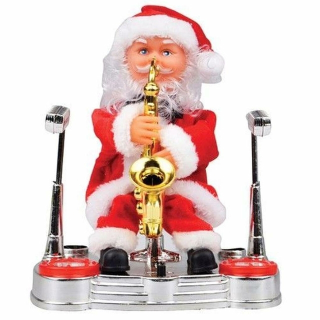 PAPAI NOEL MUSICAL COM MOVIMENTO XADREZ COM SAXSOFONE E LED - PAPAI NOEL  MUSICAL COM MOVIMENTO XADREZ COM SAXSOFONE E LED - TODOS