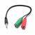 ADAPTADOR MIC Y AUDIO A JACK 3.5, AURICULARES DE PC CON CABLE 2 COLORES A JACK 3.5MM PS4 , CELULARES, TABLET, ETC