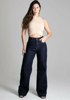 Calça Wide Leg Jeans Feminina - Lacrados