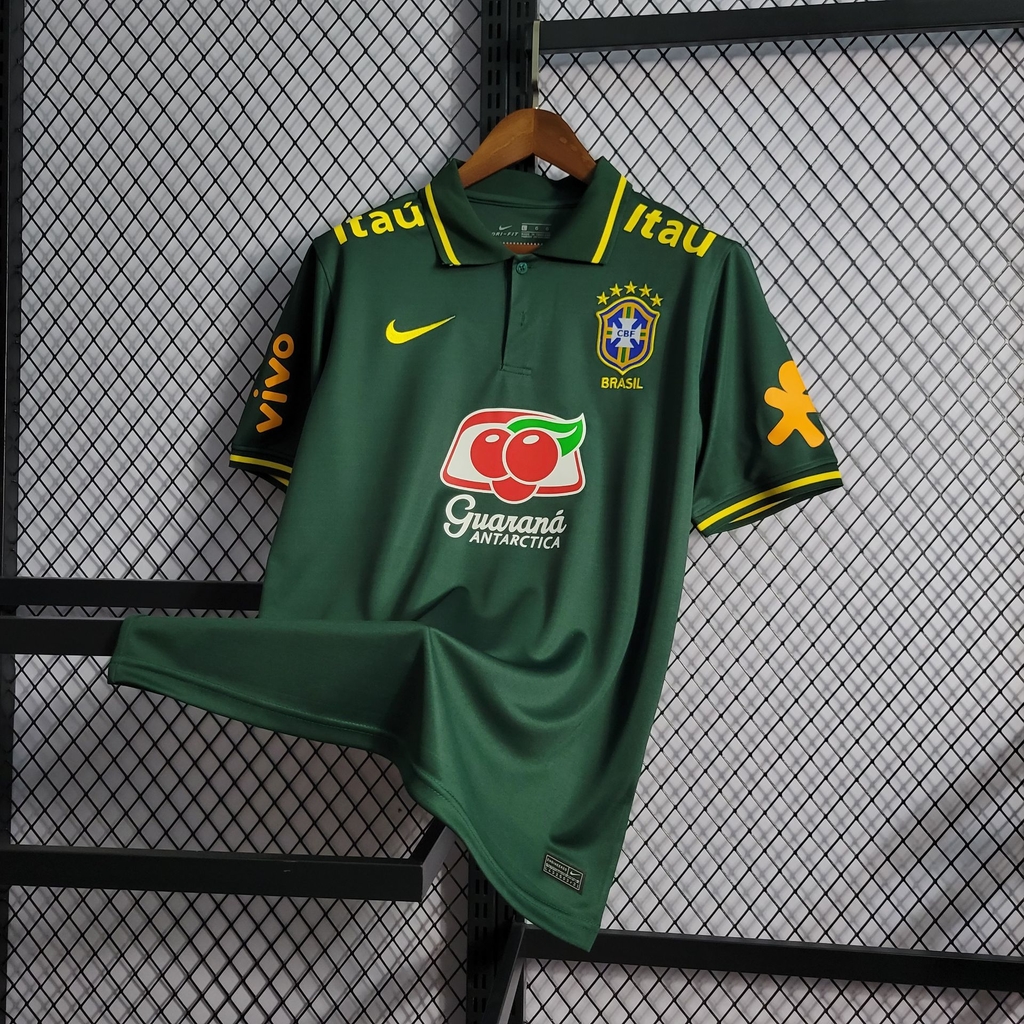 Camiseta Brasil Polo Verde Treino 22/23 - Futeverso