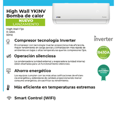 Aire Acondicionado Split 4500 Frigorías F/C Inverter Wifi YORK YKINV-4500FC en internet