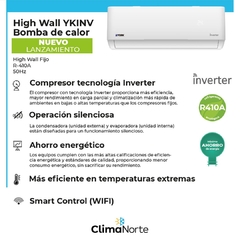 Aire Acondicionado Split 3000 Frigorías F/C Inverter Wifi YORK YKINV-3000FC - comprar online