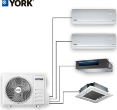 Aire Acond. Multisplit YORK UC 27 / 36 / 42 KBTU/ 2 A 5 UI combinables (Consultar combinación) en internet