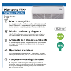 Aire Acond. Piso Techo 12000 Frigorías 4T F/C Inverter YORK YFKN48BZMREUH1 - comprar online