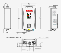 Calefón 21 Litros Digital Tiro Forzado RINNAI RAR-E210FEHB - tienda online