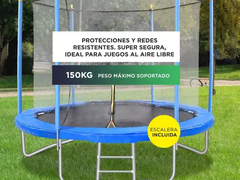 Cama Elástica 3,06 mts con Red de Seguridad Reforzada Hasta 150kg - comprar online