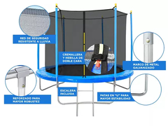 Cama Elástica 3,06 mts con Red de Seguridad Reforzada Hasta 150kg en internet