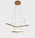 Lustre Pendente Moderno 02 quadrados Dourado 40w Luz Neutra 50x30cm