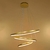 Imagem do Lustre Pendente Moderno 03 Arcos Dourado 60w Luz Amarela 60x40x20cm