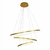 Lustre Pendente Moderno 03 Arcos Dourado 60w Luz Amarela 60x40x20cm