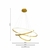 Lustre Pendente Moderno 03 Arcos Dourado 60w Luz Amarela 60x40x20cm - loja online