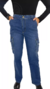 Pantalon Cargo Jean Wide Leg Bolsillos Elastizado Calce Top