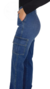 Pantalon Cargo Jean Wide Leg Bolsillos Elastizado Calce Top - comprar online