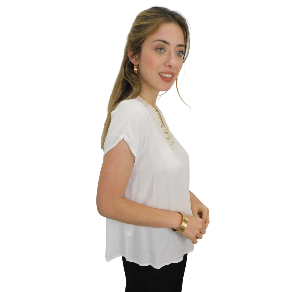 Camisa fiesta blanca mujer on sale