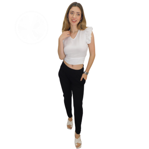 Pantalon Lino Mujer Verano Vestir Babucha C/ Elastico Pinzas