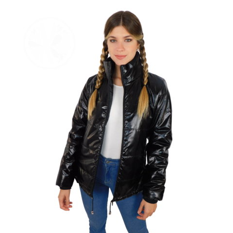 Campera Metalizada Lolis Cuello Alto Mujer Dama