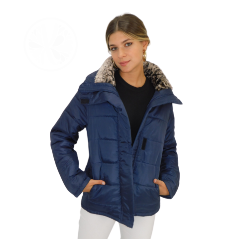 Campera Sire Nebraska Corta Cuello Peludo Mujer Moda Invierno