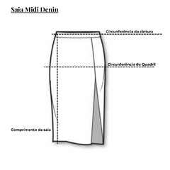 Saia Midi Denin - loja online