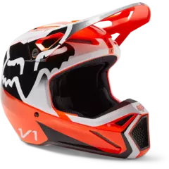 Casco Fox V1 Leed Fluo Naranja Motocross Enduro