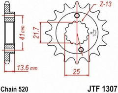 PIÑON XR650R ZX-6R 14D JTF1307 - comprar online