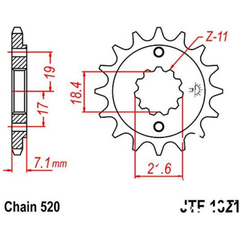 PIÑON Tornado XR250 CRF250L CRF250F 14D JTF1321 - comprar online