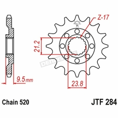 PIÑON CRF450 CR250 CRF250 22-23 TRX450 15D JTF284 - comprar online