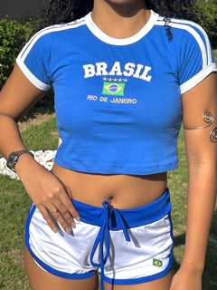 Blusa Babylook Feminino Brasil Rio de Janeiro Bordado na internet