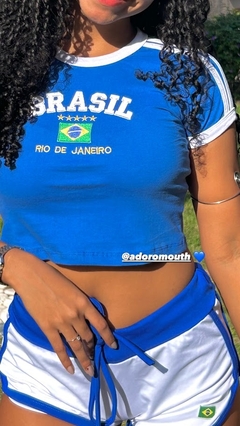 Imagem do Blusa Babylook Feminino Brasil Rio de Janeiro Bordado