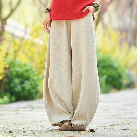 Tight Waist Plus Size Loose Trousers Women Casual Pants
