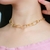 Choker Elos Cravejado com Micro Zircônias Banho Ouro 18K- SEMIJOIA