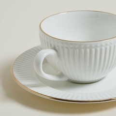 SET DE TAZA Y PLATO ACAPULCO BLANCA