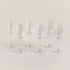 SET X6 COPAS DE CRISTAL DE CHAMPAGNE 290ML