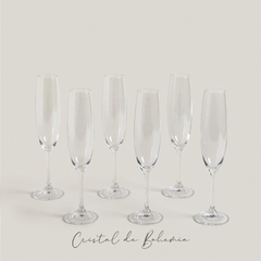 SET X6 COPAS DE CRISTAL DE CHAMPAGNE 250ML