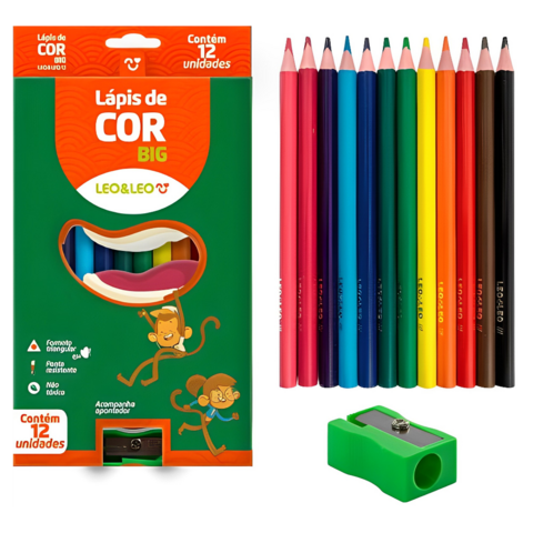 Lápis De Cor Pintar Colorir Leo & Leo Eco 24 Cores