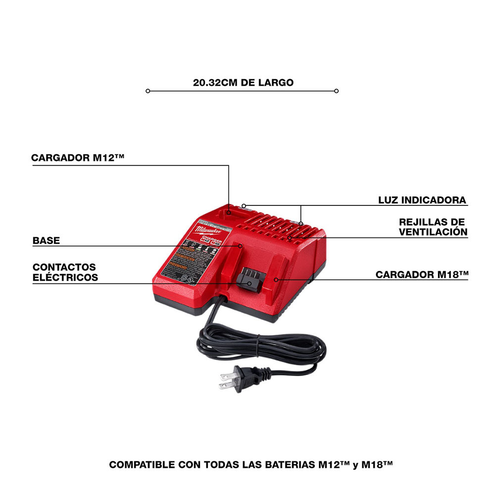 Kit de Batería M18™ REDLITHIUM™ XC5.0 y Cargador Multi-Voltaje
